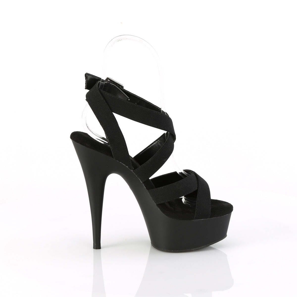 *6" Heel, 1 3/4" PF Criss Cross Ankle Strap Sandal (Pleaser DEL638/BELS/M)