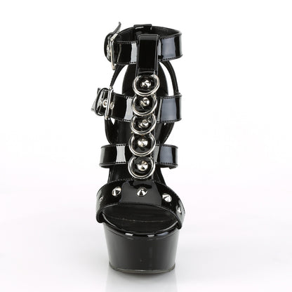 6" Heel, 1 3/4" PF Strappy T-Strap Close Back Sandal (Pleaser DEL658/B/M)