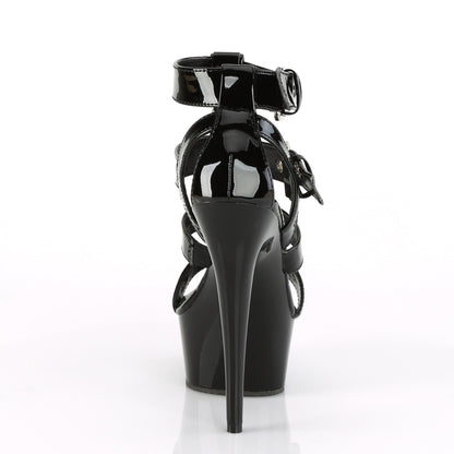 6" Heel, 1 3/4" PF Strappy T-Strap Close Back Sandal (Pleaser DEL658/B/M)