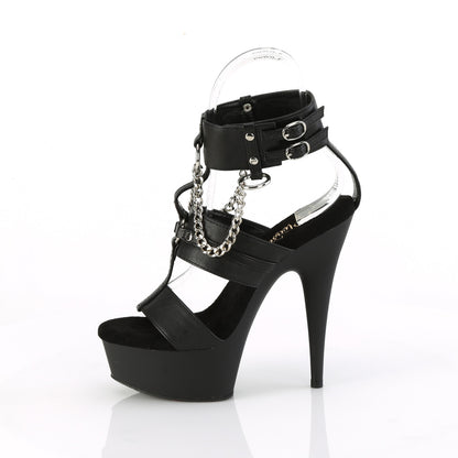 6" Heel, 1 3/4" PF 3 Band T-Strap Ankle Strap Sandal (Pleaser DEL661/BPU/M)