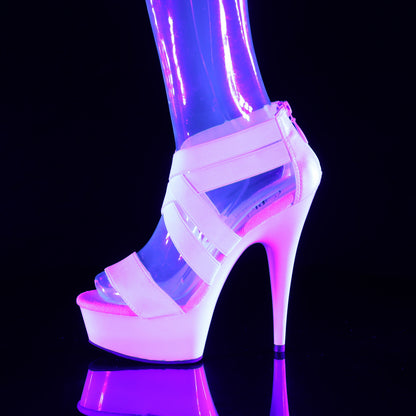 6" Heel, 1 3/4" PF Cross Close Back Sandal, Back Zip (Pleaser DEL669/B/M)