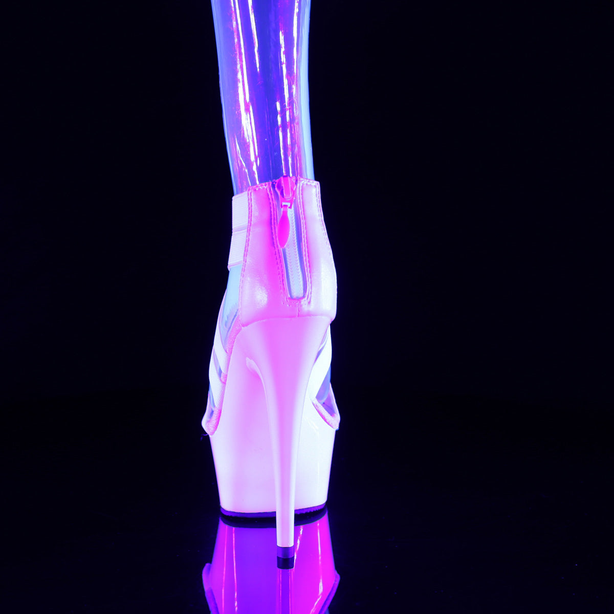 6" Heel, 1 3/4" PF Cross Close Back Sandal, Back Zip (Pleaser DEL669/B/M)