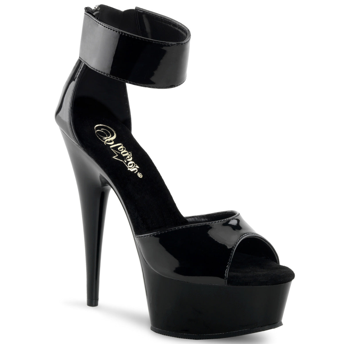 6" Heel, 1 3/4" PF Close Back Sandal (Pleaser DEL670-3/B/M)