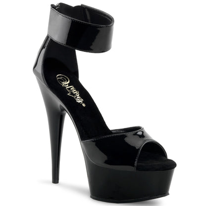 6" Heel, 1 3/4" PF Close Back Sandal (Pleaser DEL670-3/B/M)