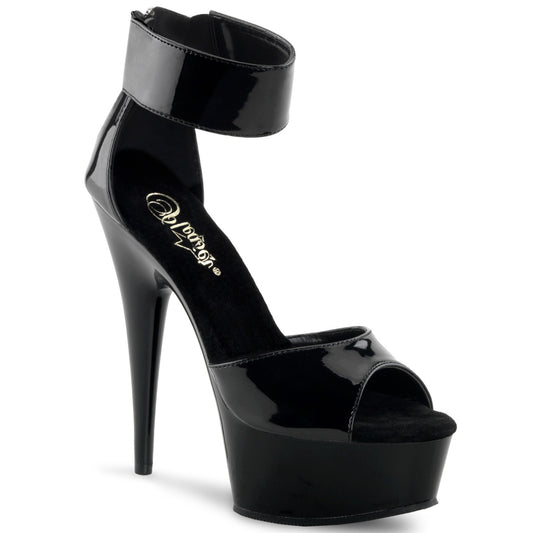 6" Heel, 1 3/4" PF Close Back Sandal (Pleaser DEL670-3/B/M)