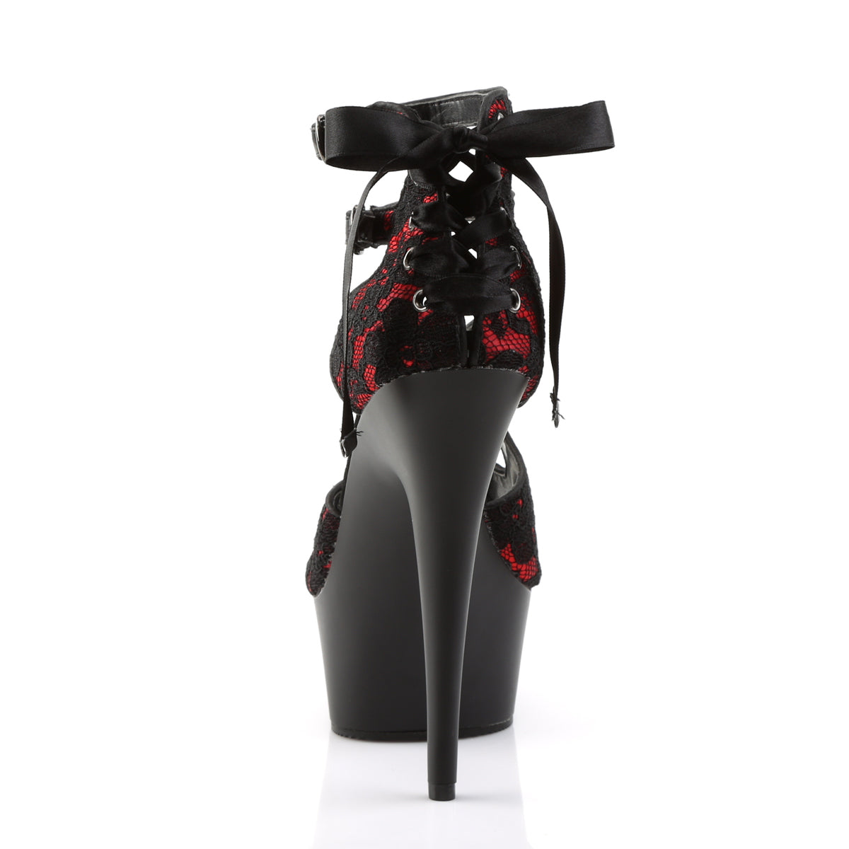6" Heel, 1 3/4" PF Criss Cross Double Ankle Strap Sandal (Pleaser DEL678LC/RSA/B)