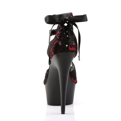 6" Heel, 1 3/4" PF Criss Cross Double Ankle Strap Sandal (Pleaser DEL678LC/RSA/B)