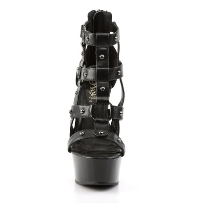 *6" Heel, 1 3/4" PF Cage Sandal w/ Metal Studs Detail (Pleaser DEL682/BPU/M)