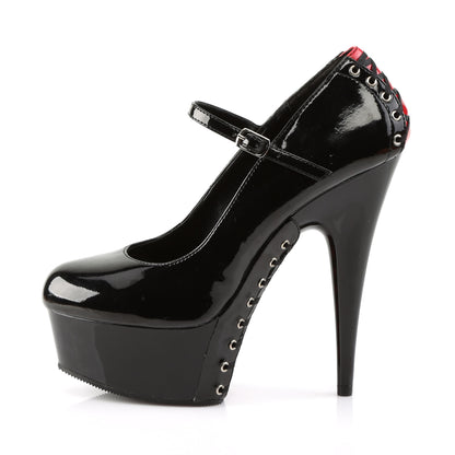 6" Heel, 1 3/4" PF Maryjane Pump (Pleaser DEL687FH/BR/B)