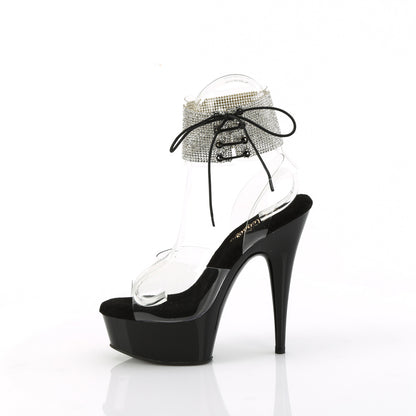 *6" Heel, 1 3/4" PF Ankle Cuff Sandal w/RS (Pleaser DEL691-2RS/C/B)