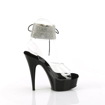 *6" Heel, 1 3/4" PF Ankle Cuff Sandal w/RS (Pleaser DEL691-2RS/C/B)
