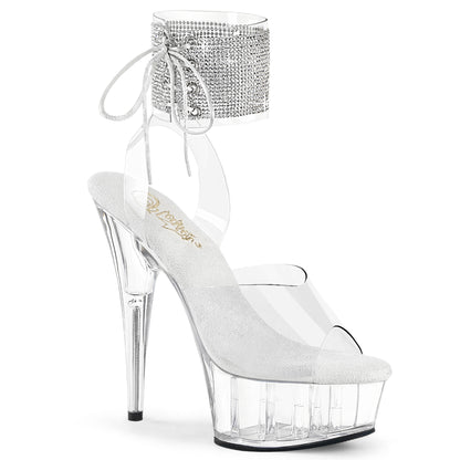 *6" Heel, 1 3/4" PF Ankle Cuff Sandal w/RS (Pleaser DEL691-2RS/C/B)
