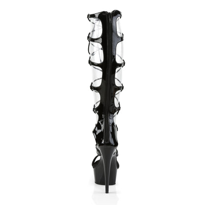 6" Heel Lace-Up P/F Sandal, Back Zip (Pleaser DEL698/B/M)