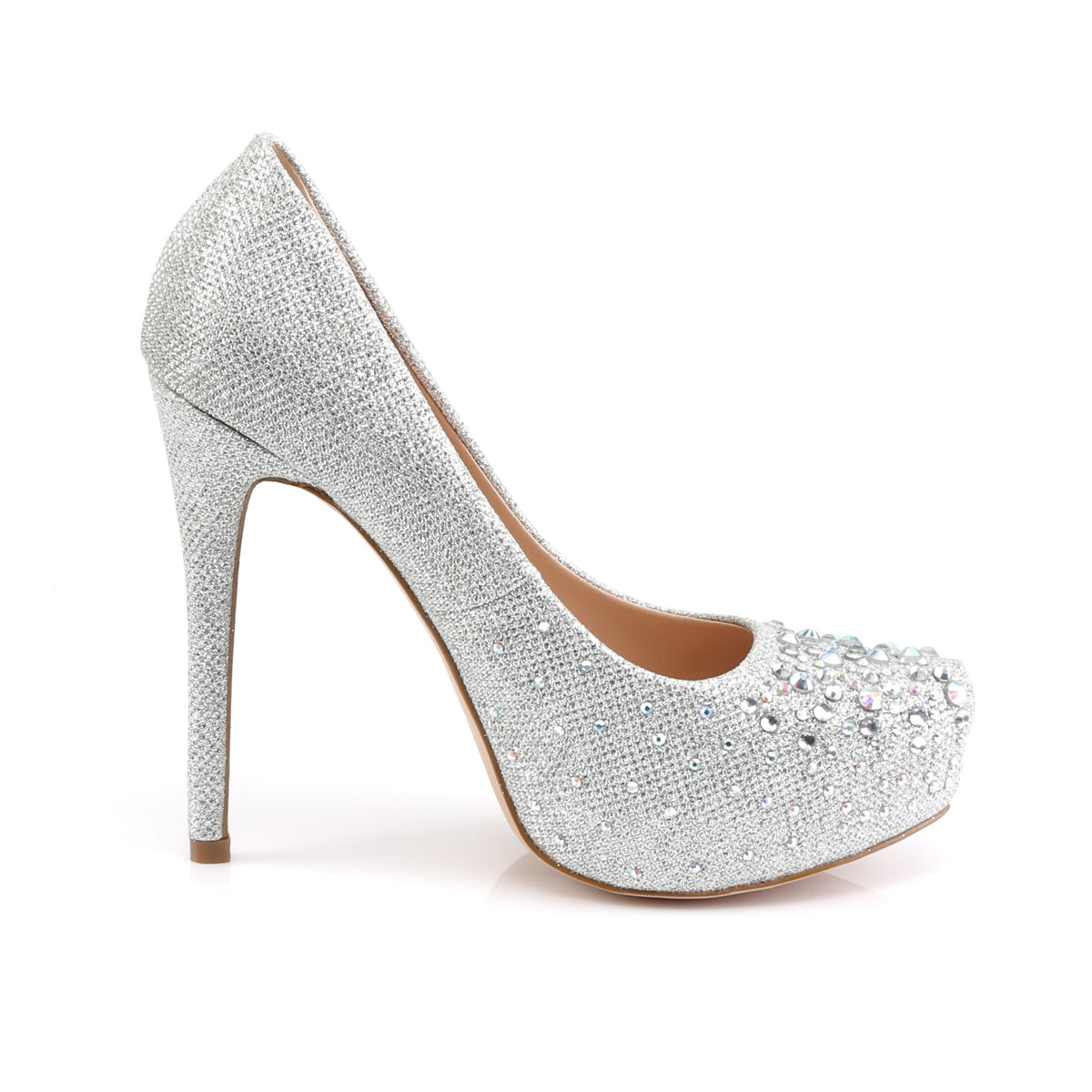 5" Heel, 1" Hidden PF Pump Glitter (Fabulicious DEST06R/SGFA)