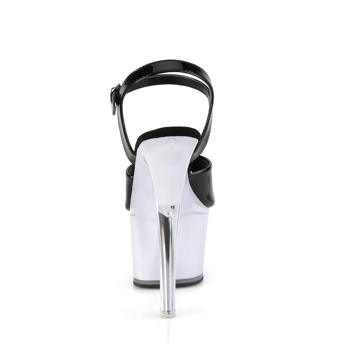 7" Heel, 2 3/4" PF LED Illuminated Ankle Strap Sandal (Pleaser DISCOLT709/B/WGLOW)