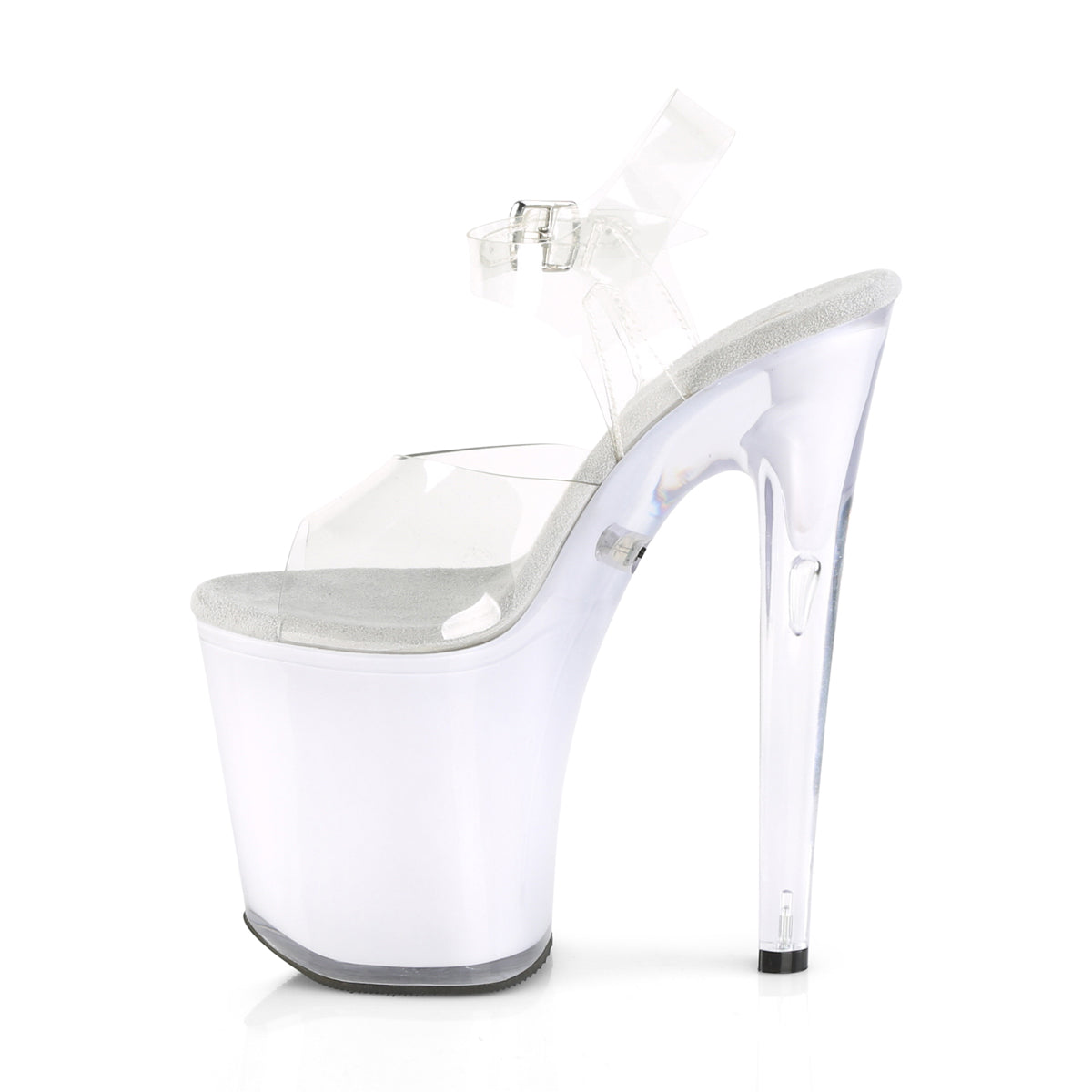 8" Heel, 4" PF LED Illuminated Ankle Strap Sandal (Pleaser DISCOLT808/C/WGLOW)