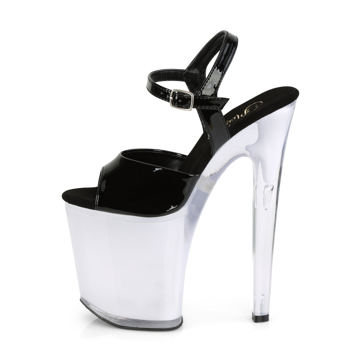 8" Heel, 4" PF LED Illuminated Ankle Strap Sandal (Pleaser DISCOLT809/B/WGLOW)