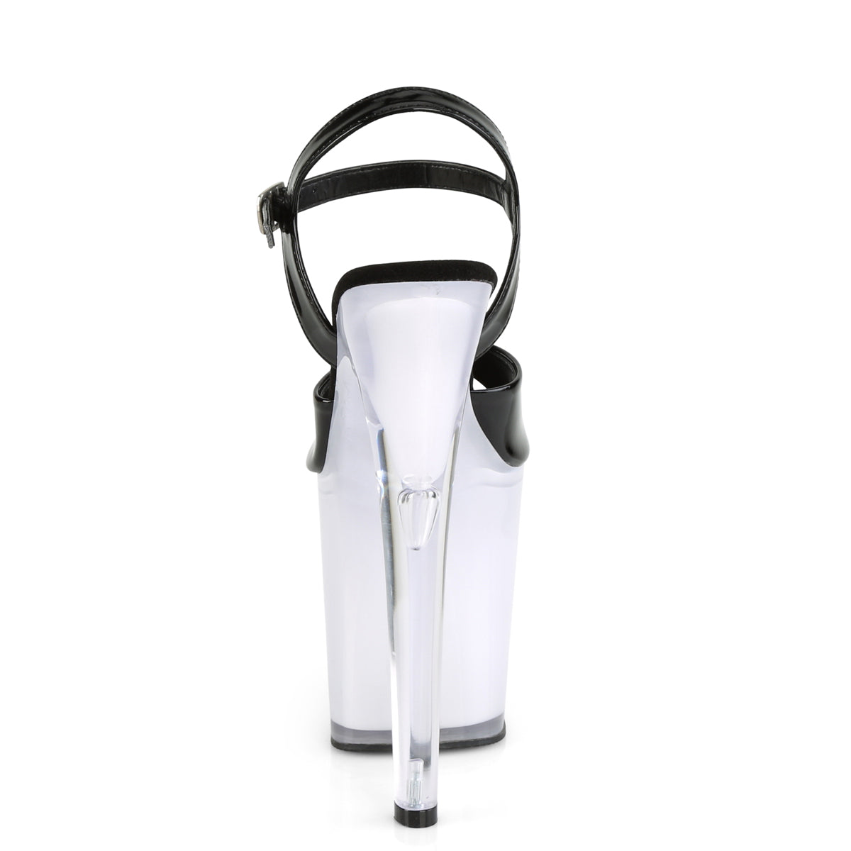 8" Heel, 4" PF LED Illuminated Ankle Strap Sandal (Pleaser DISCOLT809/B/WGLOW)