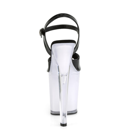 8" Heel, 4" PF LED Illuminated Ankle Strap Sandal (Pleaser DISCOLT809/B/WGLOW)