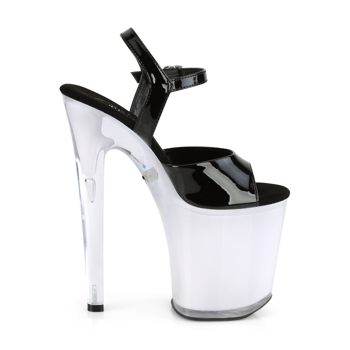 8" Heel, 4" PF LED Illuminated Ankle Strap Sandal (Pleaser DISCOLT809/B/WGLOW)