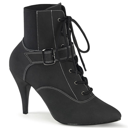 4" Heel Buckle Lace-Up Ankle Boot (Pleaser Pink Label DRE1022/BNBPU)