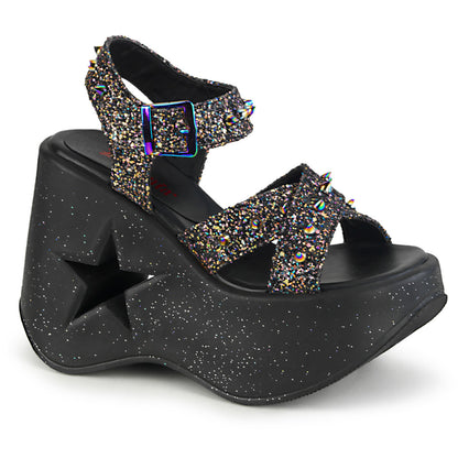 *5" Star Cutout Platform Wedge Ankle Strap Sandal (Demonia DYN02/BMCG)
