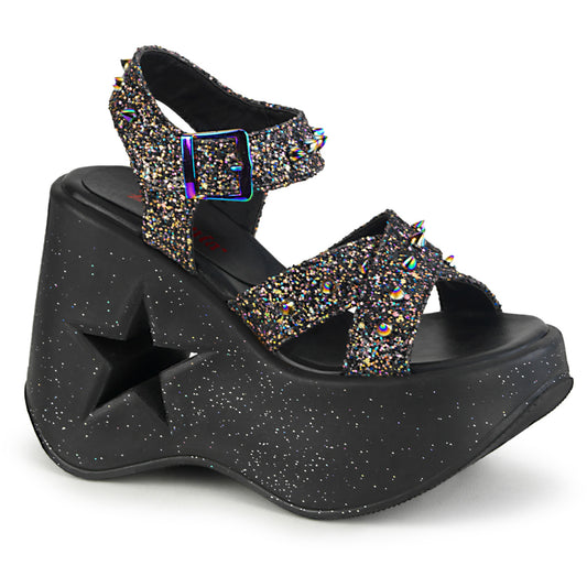 *5" Star Cutout Platform Wedge Ankle Strap Sandal (Demonia DYN02/BMCG)