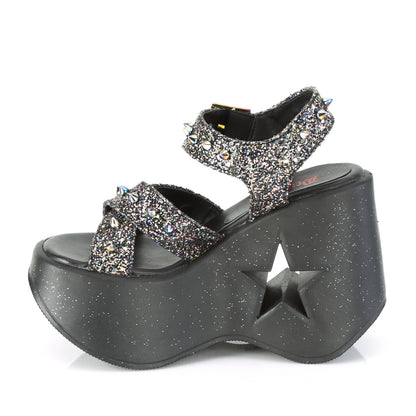 *5" Star Cutout Platform Wedge Ankle Strap Sandal (Demonia DYN02/BMCG)
