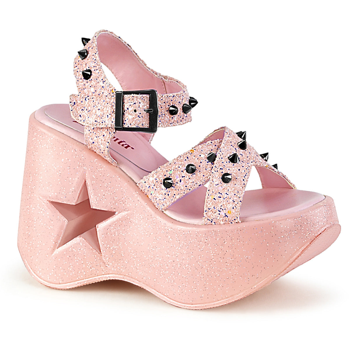*5" Star Cutout Platform Wedge Ankle Strap Sandal (Demonia DYN02/BMCG)