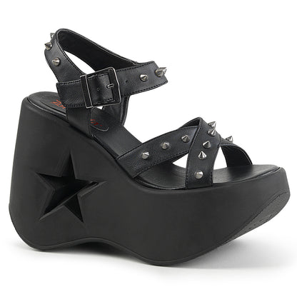 *5" Star Cutout Platform Wedge Ankle Strap Sandal (Demonia DYN02/BMCG)