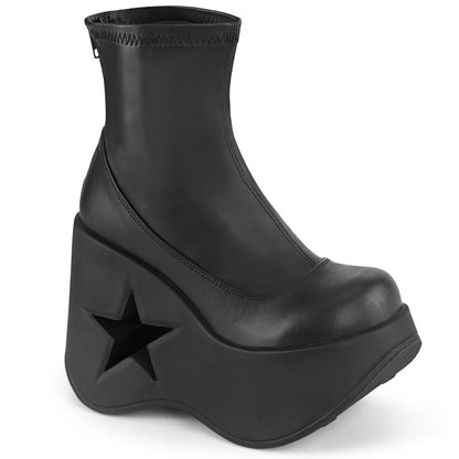 **5" Star Cutout Platform Wedge Ankle Boot, Back Zip (Demonia DYN100/BPHG)