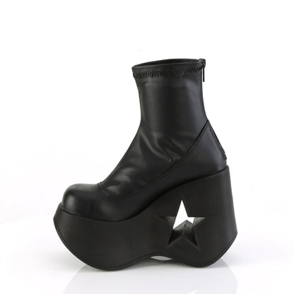 **5" Star Cutout Platform Wedge Ankle Boot, Back Zip (Demonia DYN100/BPHG)