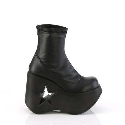**5" Star Cutout Platform Wedge Ankle Boot, Back Zip (Demonia DYN100/BPHG)
