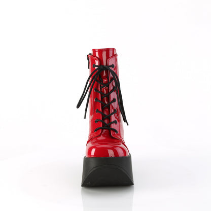 **5" Star Cutout PF Wedge Lace-Up Ankle Boot, Inside Zip (Demonia DYN106/B)