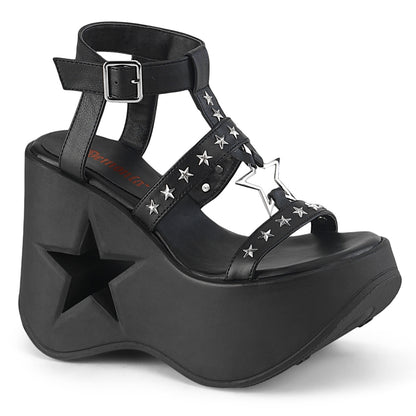 5" Star Cutout PF Wedge Wrap Around Ankle Strap Sandal (Demonia DYN12/BVL)