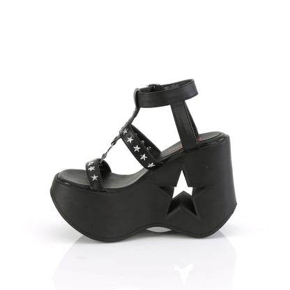 5" Star Cutout PF Wedge Wrap Around Ankle Strap Sandal (Demonia DYN12/BVL)