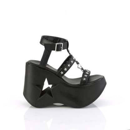 5" Star Cutout PF Wedge Wrap Around Ankle Strap Sandal (Demonia DYN12/BVL)