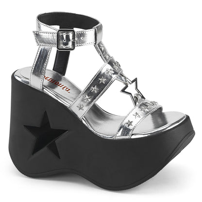 5" Star Cutout PF Wedge Wrap Around Ankle Strap Sandal (Demonia DYN12/BVL)