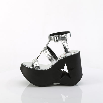 5" Star Cutout PF Wedge Wrap Around Ankle Strap Sandal (Demonia DYN12/BVL)