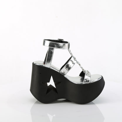 5" Star Cutout PF Wedge Wrap Around Ankle Strap Sandal (Demonia DYN12/BVL)