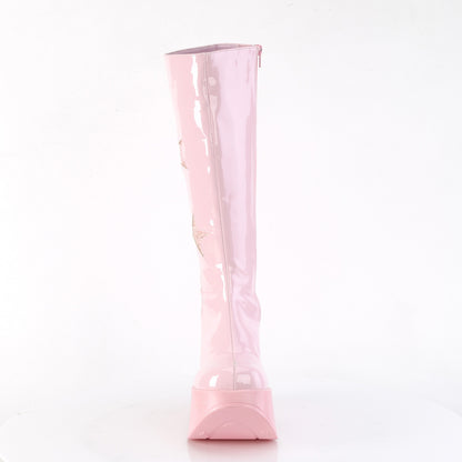 5" Star Cutout PF Wedge Knee High Boot, Inside Zip (Demonia DYN218/B-BMCG)