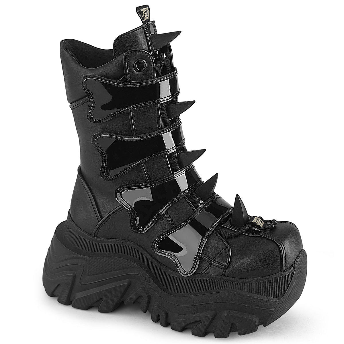 3 1/4" Platform Calf Boot, Side Zip (Demonia ECHO110/BVL)