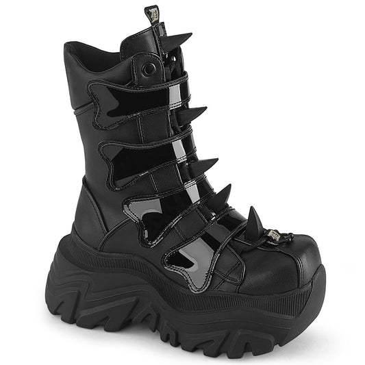 3 1/4" Platform Calf Boot, Side Zip (Demonia ECHO110/BVL)