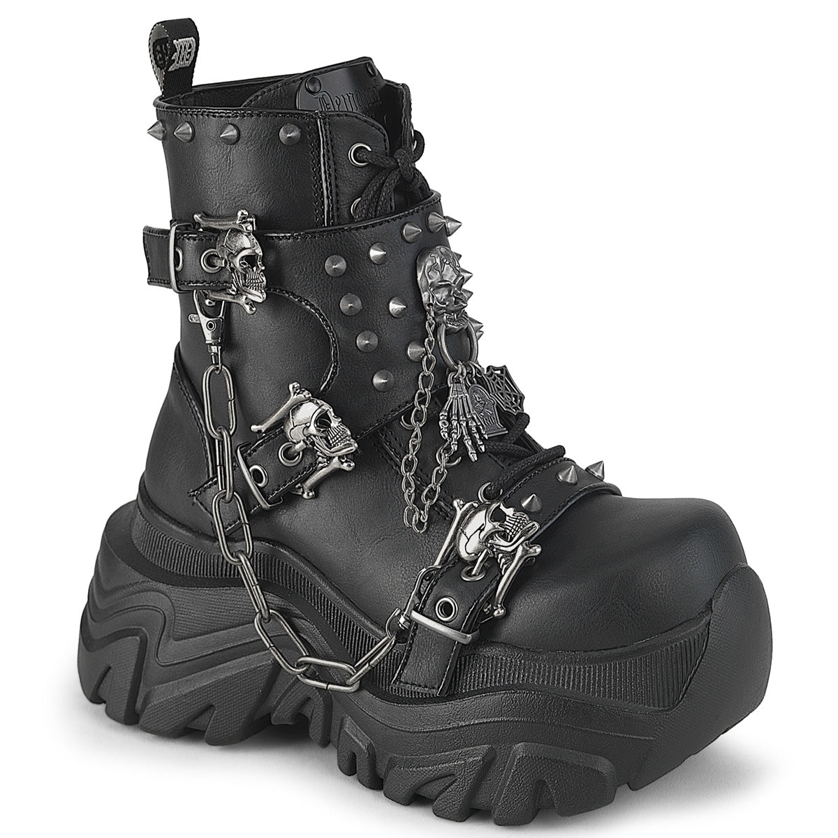 3 1/4" PF Lace-Up Ankle Boot, Side Zip (Demonia ECHO60/BVL)