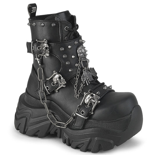 3 1/4" PF Lace-Up Ankle Boot, Side Zip (Demonia ECHO60/BVL)