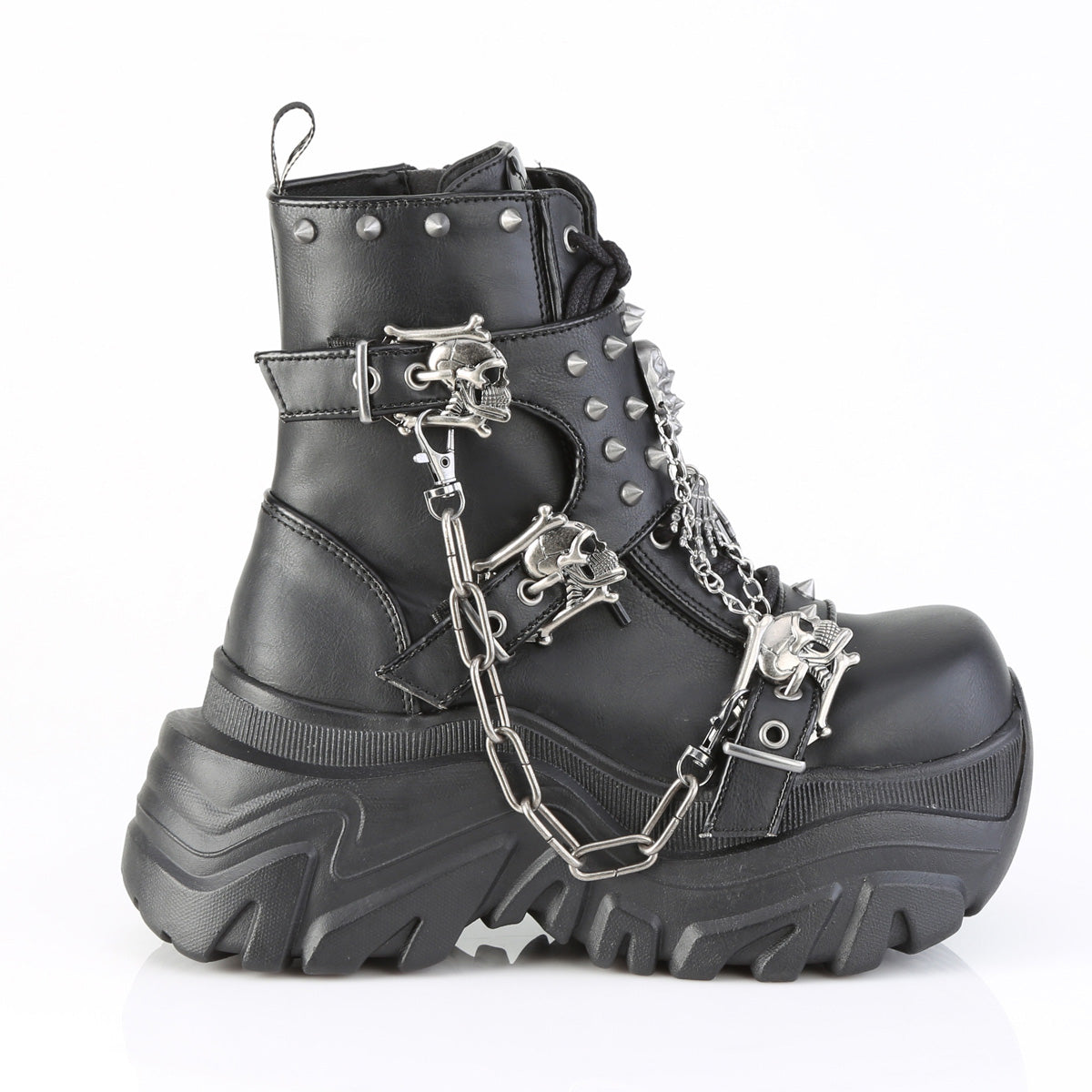 3 1/4" PF Lace-Up Ankle Boot, Side Zip (Demonia ECHO60/BVL)