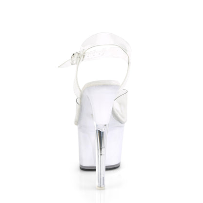 7" Heel, 2 3/4" PF LED Illuminated Ankle Strap Sandal (Pleaser ECHOLT708/C/WGLOW)