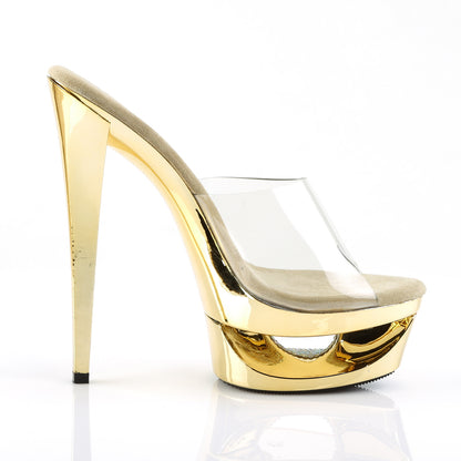 *6 1/2" Heel, 1 3/4" Cut-Out PF Slide (Pleaser ECP601DM/C/GCH)