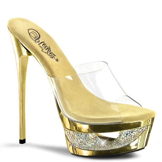 *6 1/2" Heel, 1 3/4" Cut-Out PF Slide (Pleaser ECP601DM/C/GCH)
