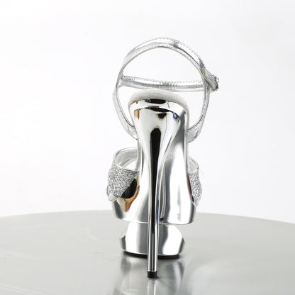 6 1/2" Heel, 1 3/4" Cut-Out PF Criss-Cross Ankle Sandal (Pleaser ECP619G/G/M)